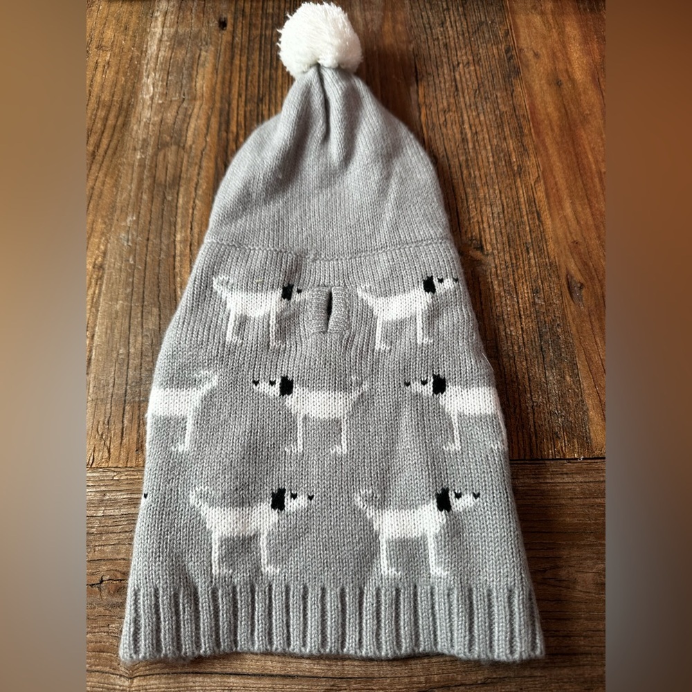Stylish Gray Dog Print hoodie - Picture 1 of 5